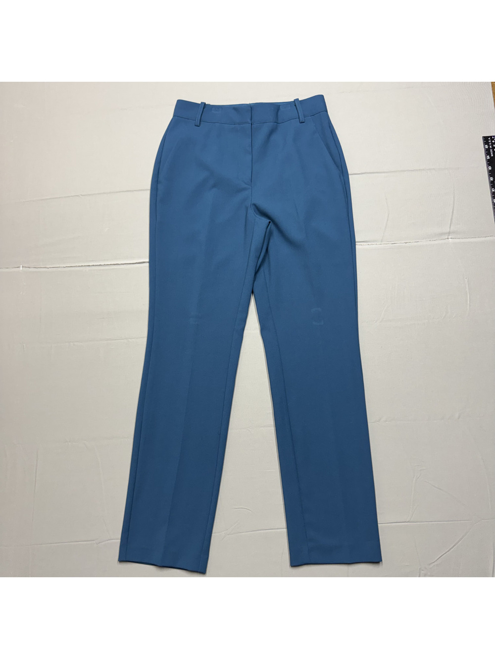 Nordstrom Womens High Rise Straight Leg Dress Pants Size 2 Teal Blue Career